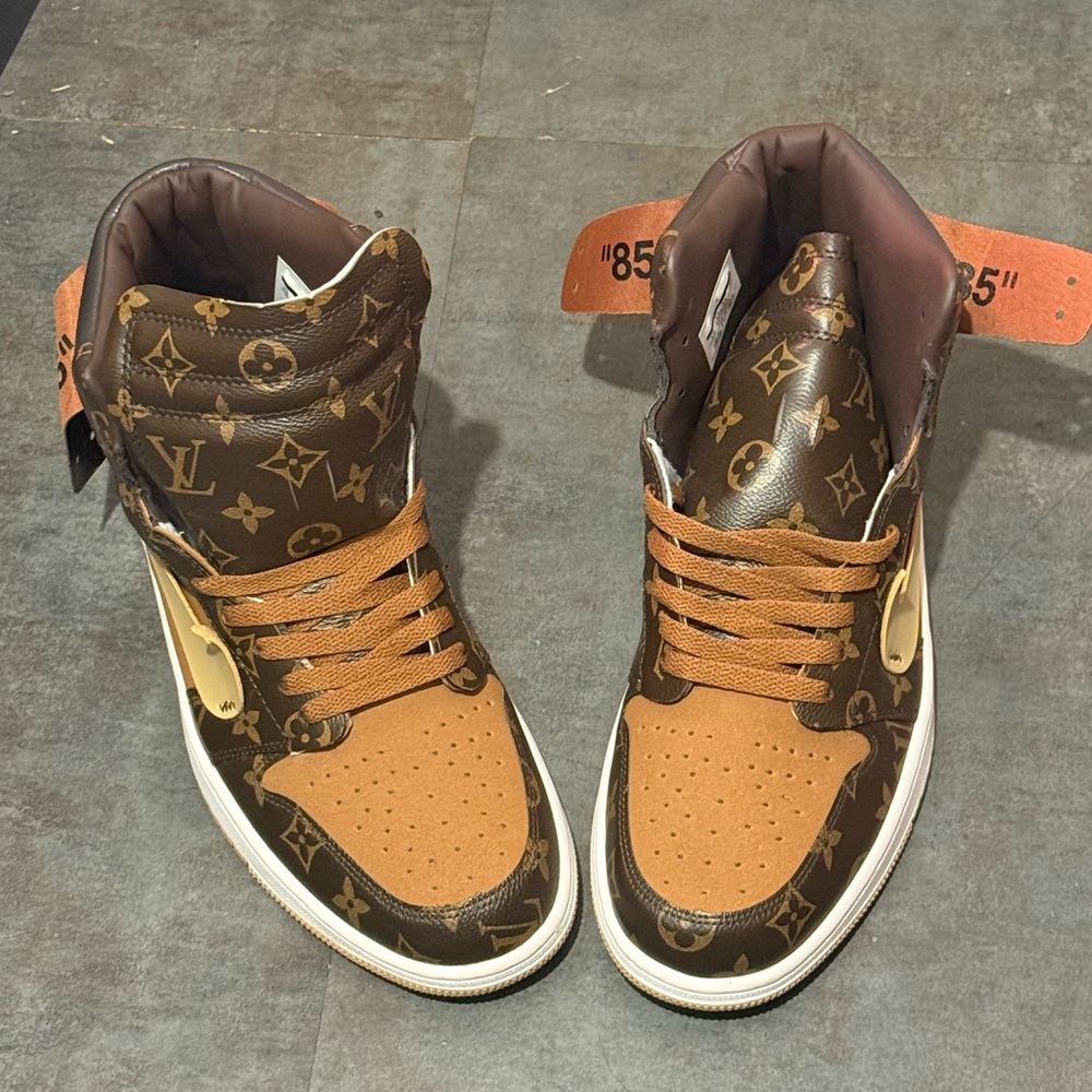 Louis Vuitton Brown Monogram High-Top Sneakers
